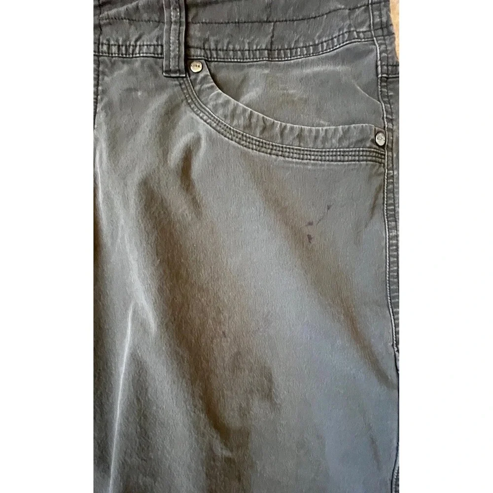Kuhl Rydr Mens Pants 38x30 Charcoal Grey Vintage Patina Dye Hiking Work Cargo